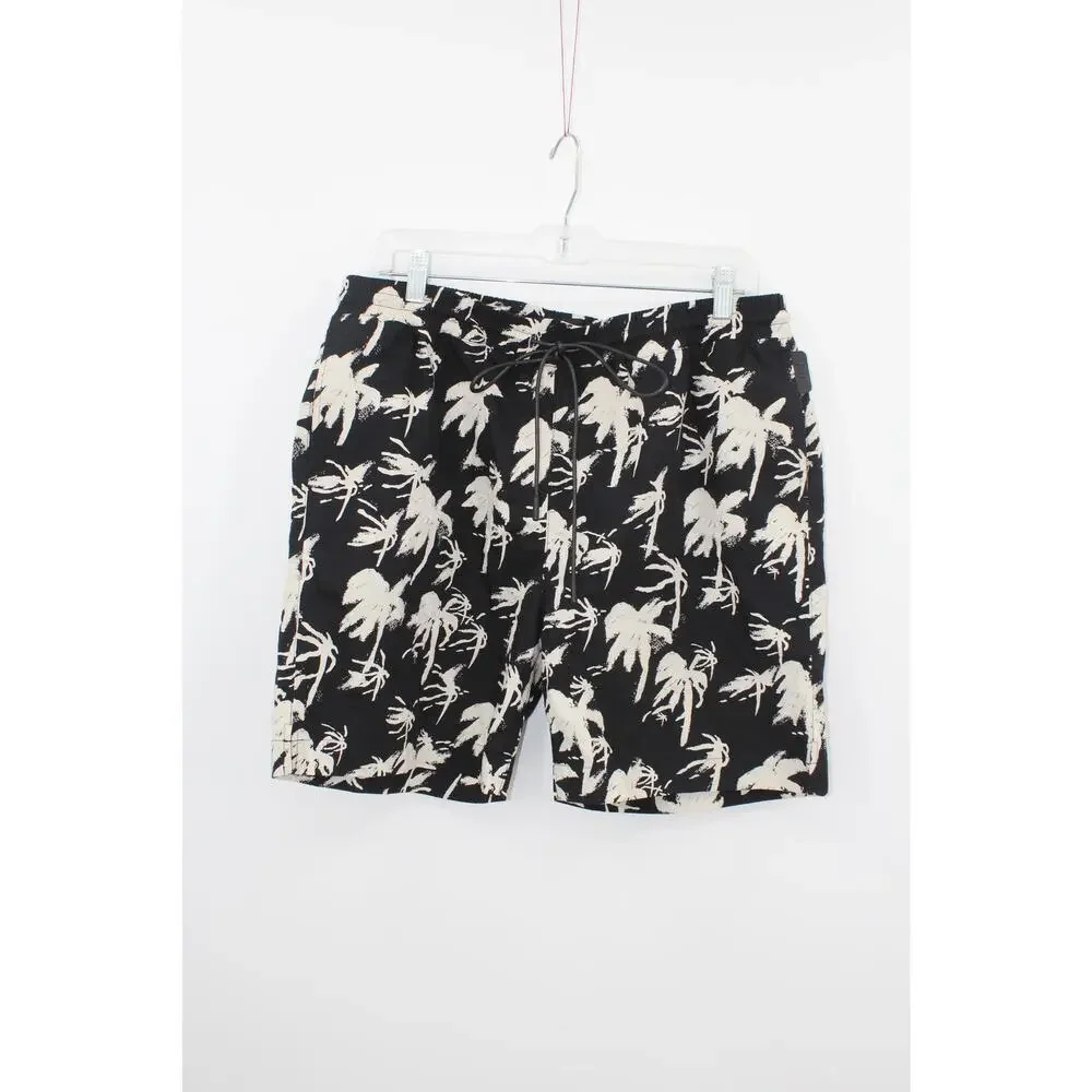 RTA Aiden Palm Tree Zipper Shirt Clyde Shorts Set Size Large